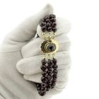 Image 7 of Garnet bracelet with gold clasp; Antique/vintage | 20 cm