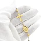 Image 7 of Two-tone gold rosary bracelet