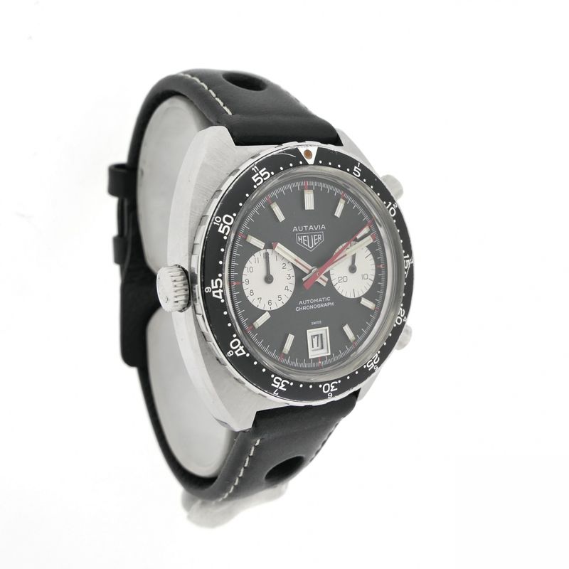 Image 3 of Heuer Autavia 1163; Vintage chronograph men's watch