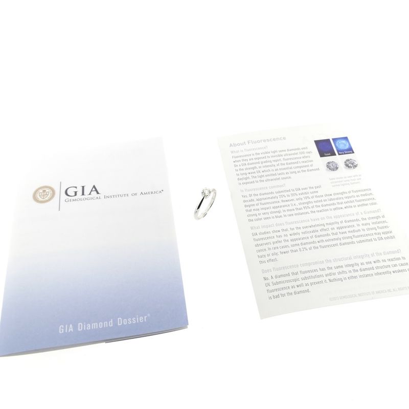 Image 14 of 18-karat white gold solitaire ring with 0.37 ct diamond