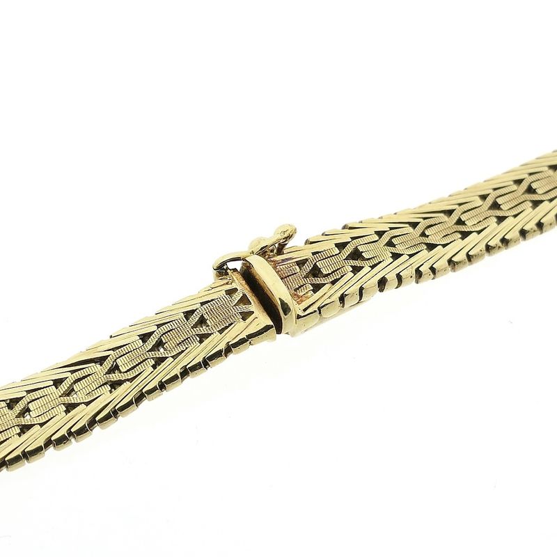 Image 3 of Gold herringbone link necklace