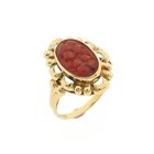 Image 1 of Gold ring with red coral | Vintage
