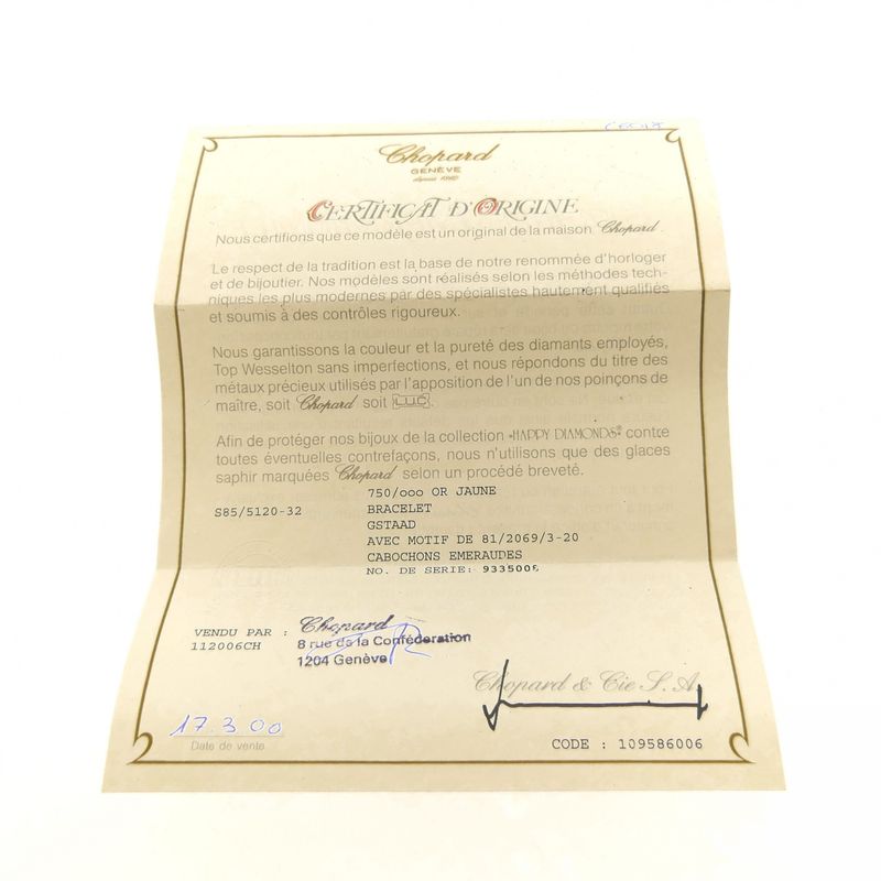 Image 12 of Gold Chopard bracelet with diamond; approx. 0.33 ct.