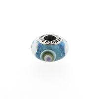 Pandora charm; Silver; Blue Sky Murano glass