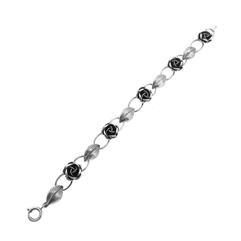 Image 5 of Vintage silver bracelet with roses