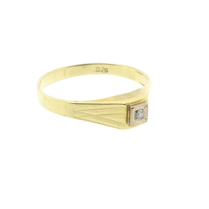 Image 4 of Gold solitaire ring with diamond; 0.025 ct.