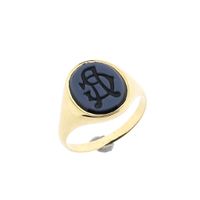 Vintage Gold Signet Ring with Onyx