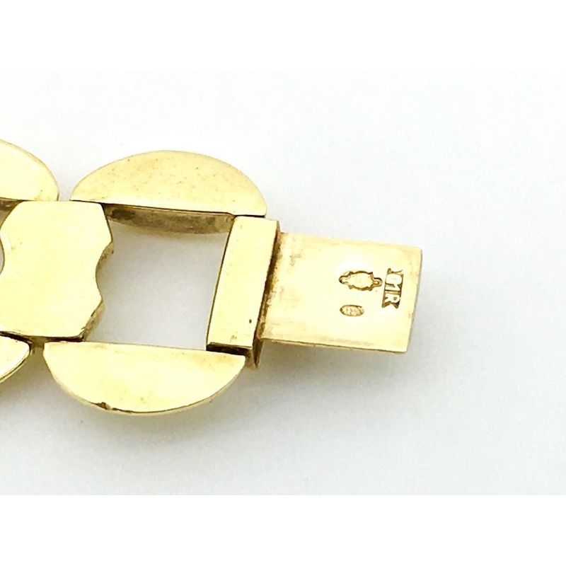 Image 4 of Gold wide link bracelet made of 14 carat gold