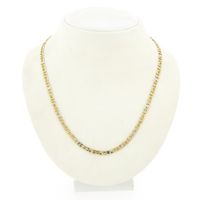 Two-tone gold Figaro link chain