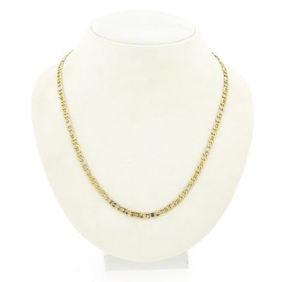 Image 1 of Two-tone gold Figaro link chain
