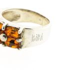 Image 6 of Biba silver ring with orange zirconia stones.