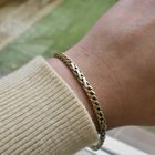 Image 7 of Two-tone gold gourmet link bracelet | 21 cm