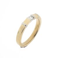 Two-tone gold ring with diamond