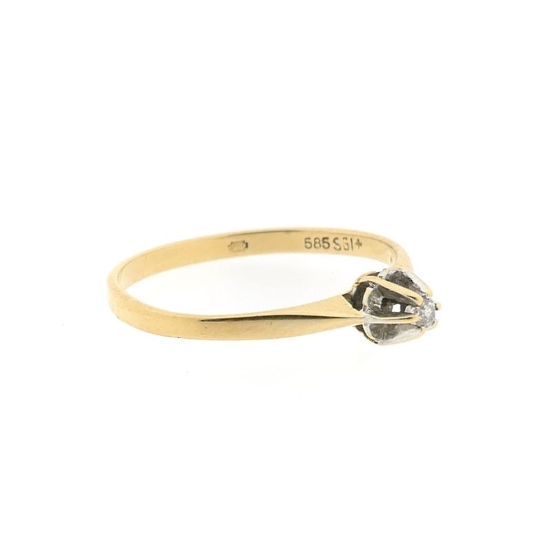 Image 5 of Gold solitaire ring with diamond | 0.02 ct.
