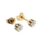 Image 3 of Gold stud earrings with diamond; 0.01 ct.