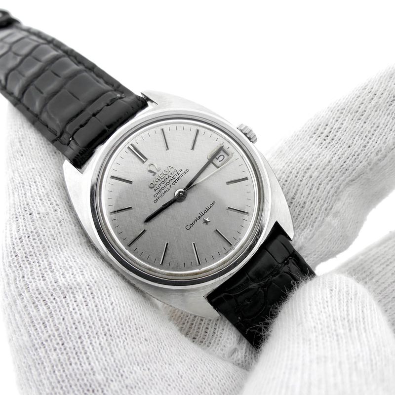 Image 11 of Omega Constellation Automatic Chronometer; Vintage horloge met 'linen' wijzerplaat