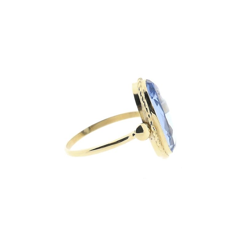 Image 4 of Antique gold ring with aquamarine
