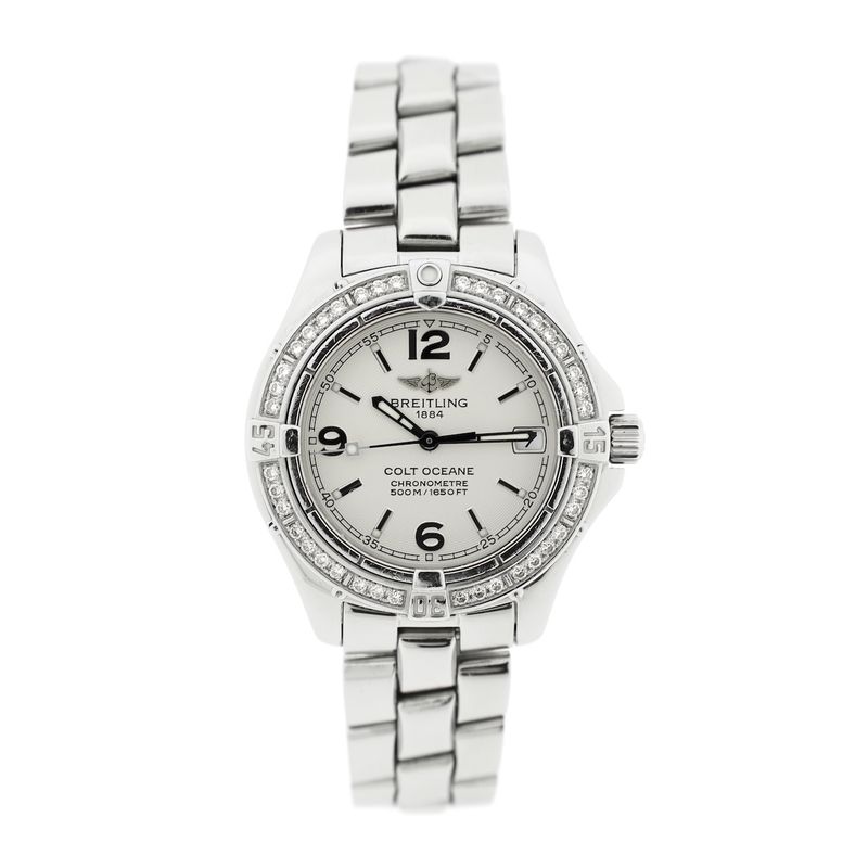 Image 17 of Breitling Colt Oceane 'Diamonds' A77350; Women's watch with diamond bezel