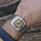 Image 12 of Cartier Santos Galbee 1566; Gold/steel unisex watch