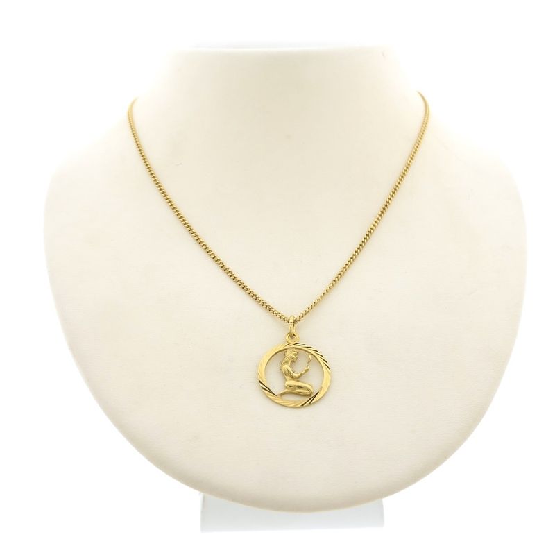 Image 4 of Gold zodiac sign pendant; Virgo