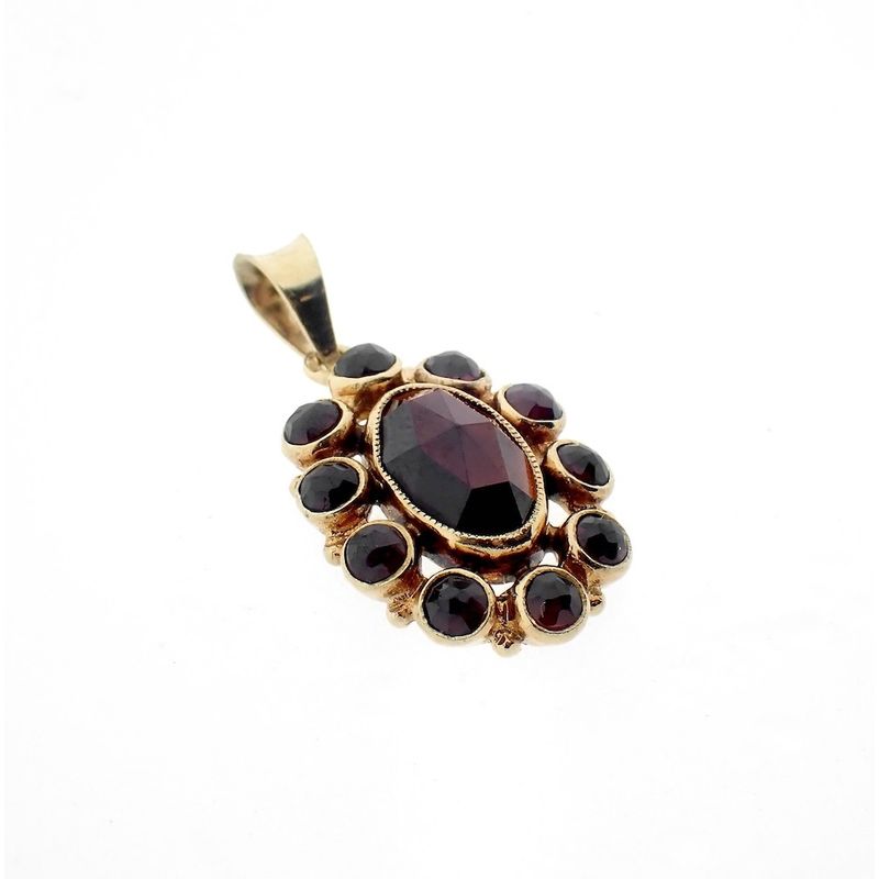 Image 7 of Vintage gold pendant with garnet stones