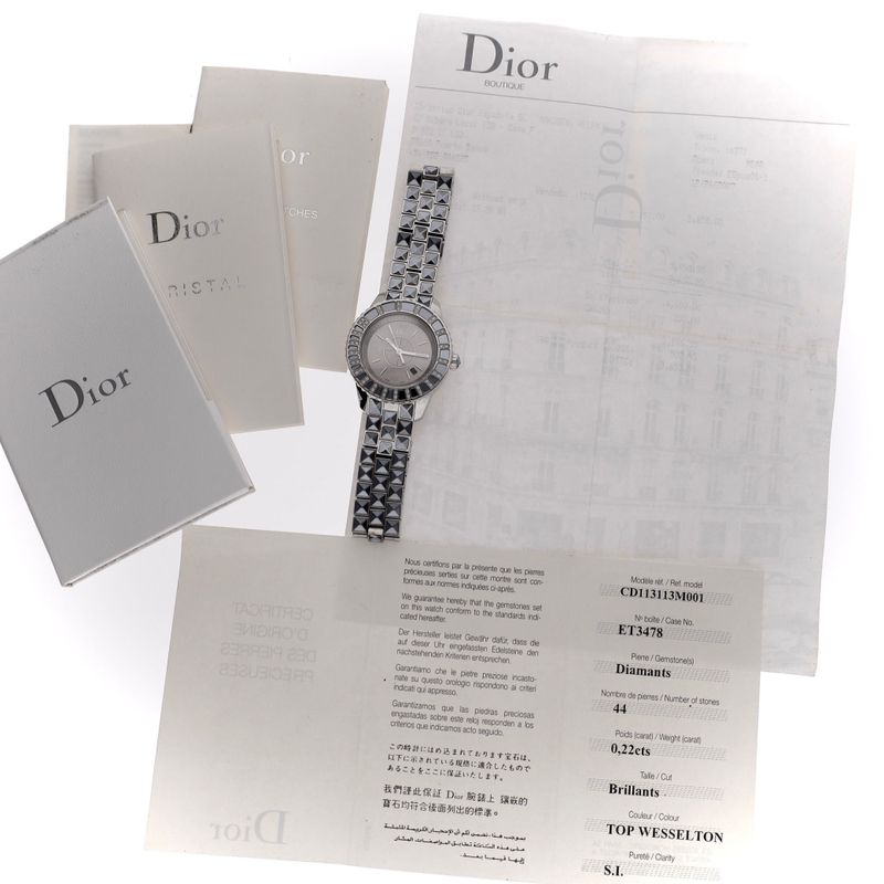 Afbeelding 2 van Dior Christal CD113113; Dames Horloge met Diamanten