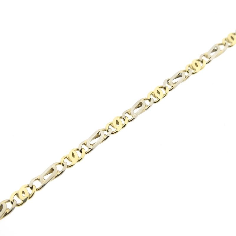 Image 8 of Two-tone gold navy link bracelet | 20 cm