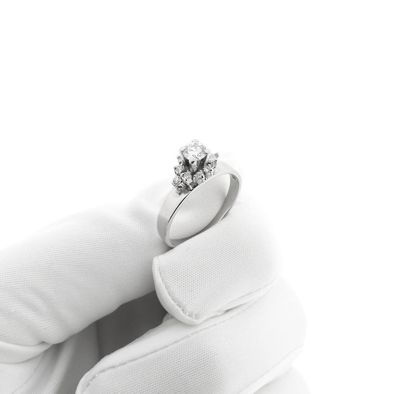 Image 10 of White gold entourage ring with diamond | 0.48 ct.