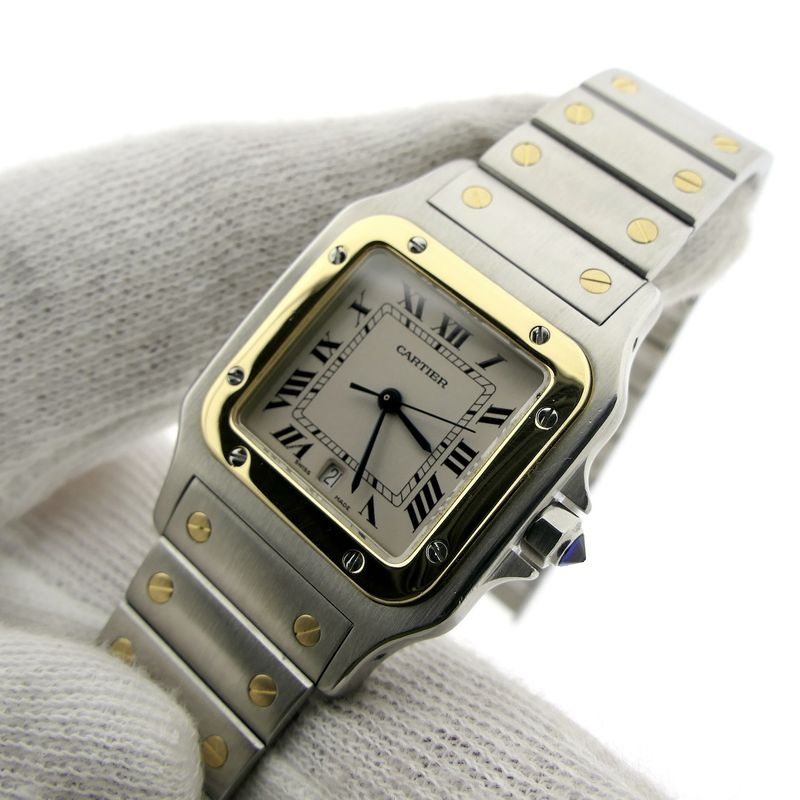 Image 6 of Cartier Santos Galbee; 18k. gold/steel watch