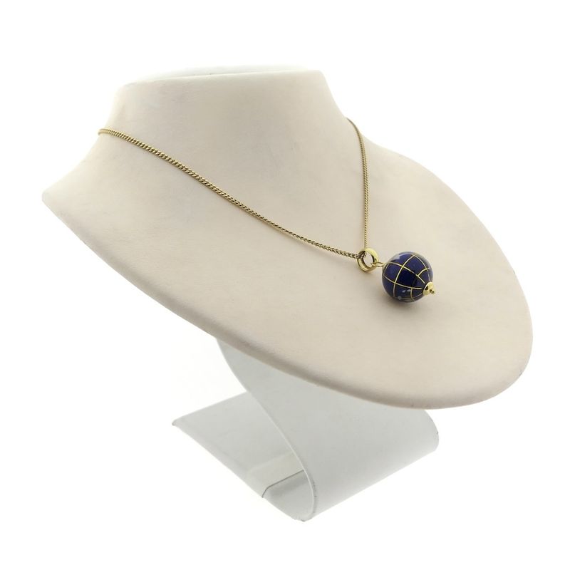 Image 4 of Gold globe pendant with enamel and mother of pearl