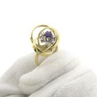 Image 7 of Golden artistic ring with amethyst and diamond | 0.12 ct.