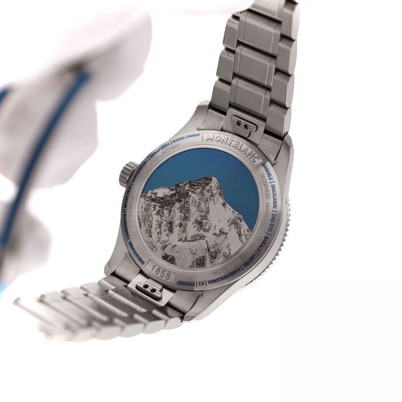 Afbeelding 8 van Montblanc 1858 Geosphere 0 Oxygen 'The 8000' MB130982; Automatisch Heren Horloge