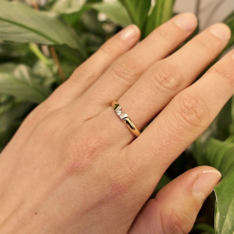 Image 4 of Two-tone gold ring with diamond