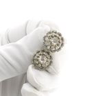 Image 10 of Victorian gold and silver stud earrings with diamonds; Approx. 0.40 ct.