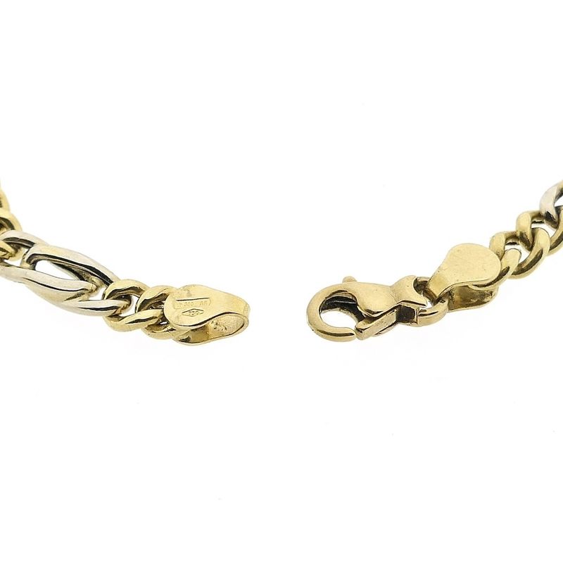 Image 6 of 18K Two-tone gold Figaro link bracelet | 20 cm
