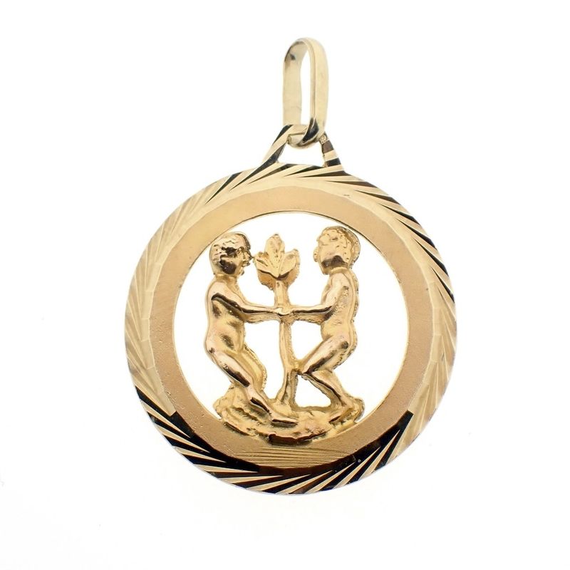 Image 4 of Gold pendant of the zodiac sign Gemini