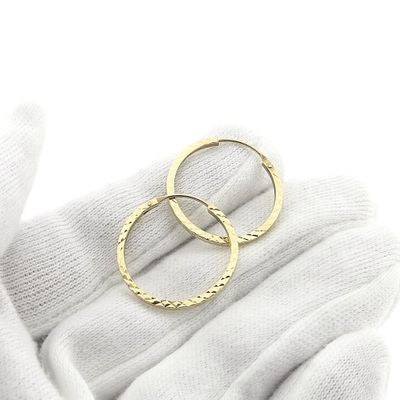 Image 2 of Gold faceted earrings | Ø 22.5 mm