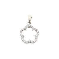White gold pendant with zirconia; flower