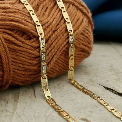 Tricolor gold navy link necklace Image 2 of Tricolor gold navy link necklace