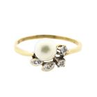 Image 5 of Gold ring with pearl and diamond | 0.03 ct.