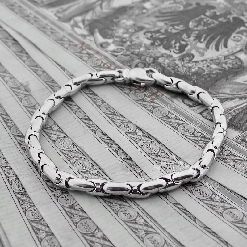 Image 2 of 18K white gold fantasy link bracelet | 19.0 cm | Chimento