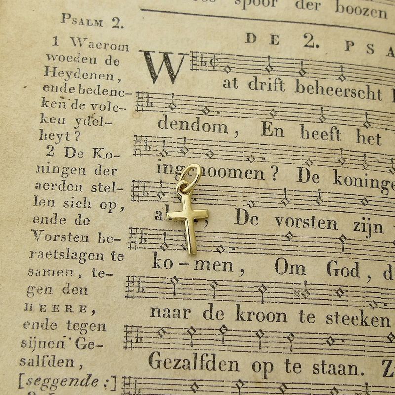 Image 3 of Gold minimalist pendant of a cross