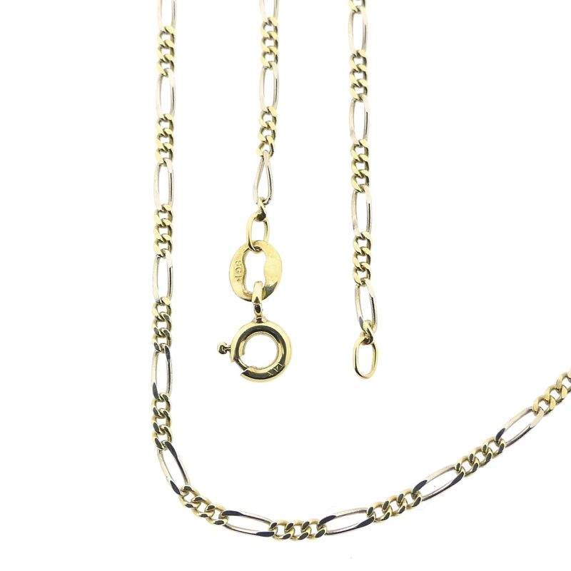 Image 1 of Two-tone gold Figaro link chain