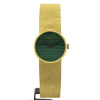 Chopard Genève Cocktail Watch 4010 1; Vintage 18k. gouden horloge met malachiet wijzerplaat