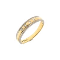 Two-tone gold ring with diamonds; 0.02 ct.