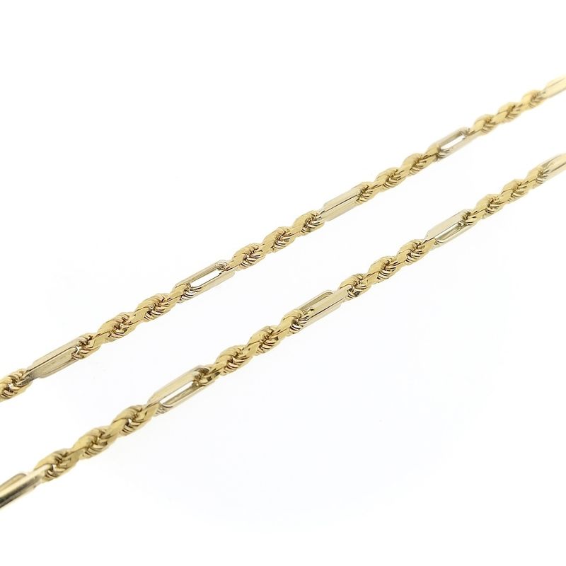 Image 7 of Two-tone gold Figarope necklace; Cento group | 60 cm