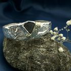 Image 2 of Two-tone bracelet with raw onyx | Ø 58.5 mm