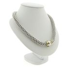 Image 12 of Fope bicolor gold mesh link necklace