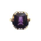 Image 3 of Vintage gold cocktail ring with synthetic sapphire