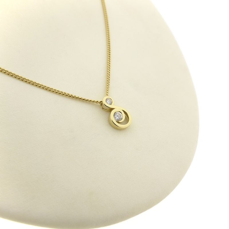 Image 10 of Gold pendant with zirconia